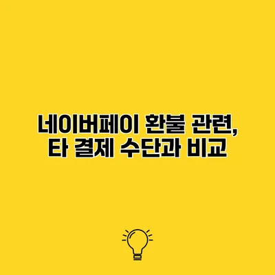 네이버페이 환불 관련, 타 결제 수단과 비교