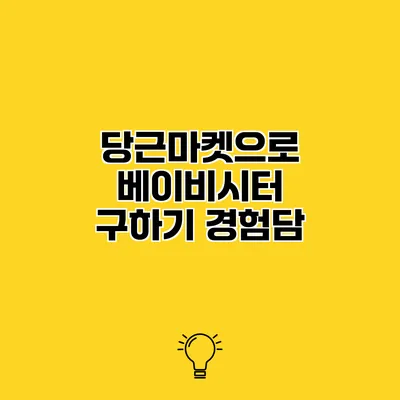당근마켓으로 베이비시터 구하기 경험담