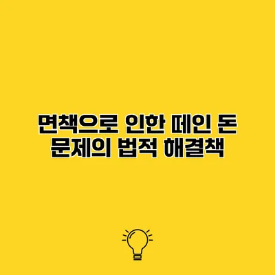 면책으로 인한 떼인 돈 문제의 법적 해결책