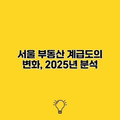 서울 부동산 계급도의 변화, 2025년 분석