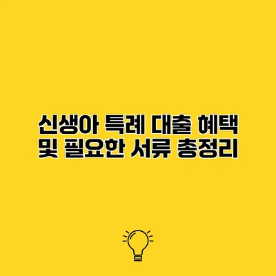 신생아 특례 대출 혜택 및 필요한 서류 총정리