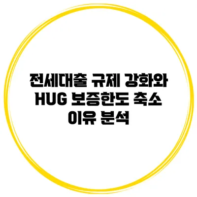 전세대출 규제 강화와 HUG 보증한도 축소 이유 분석